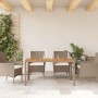 Mesa de jardín ratán PE y madera acacia beige 150x90x75 cm en Mesas de jardín | Comprar online en Foru.es