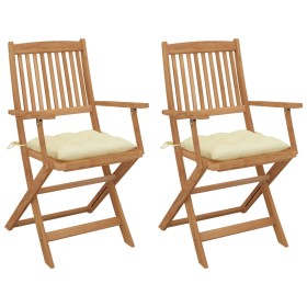 Sillas de jardín plegables 2 uds y cojines madera maciza acacia en Sillas de jardín | Comprar online en Foru.es
