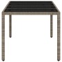 Mesa de jardín superficie de vidrio ratán PE gris 190x90x75 cm en Mesas de jardín | Comprar online en Foru.es