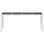 Mesa de jardín superficie de vidrio ratán PE blanco 190x90x75cm en Mesas de jardín | Comprar online en Foru.es