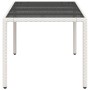 Mesa de jardín superficie de vidrio ratán PE blanco 190x90x75cm en Mesas de jardín | Comprar online en Foru.es