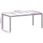 Mesa de jardín superficie de vidrio ratán PE blanco 190x90x75cm en Mesas de jardín | Comprar online en Foru.es