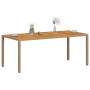 Mesa de jardín ratán PE beige y madera de acacia 190x90x75 cm en Mesas de jardín | Comprar online en Foru.es