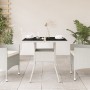Mesa de jardín superficie de vidrio ratán PE blanco 80x80x75 cm en Mesas de jardín | Comprar online en Foru.es