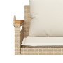 Banco columpio con cojines ratán sintético beige 109x62x40 cm en Bancos de jardín | Comprar online en Foru.es