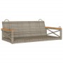 Banco columpio de ratán sintético gris 109x62x40 cm en Bancos de jardín | Comprar online en Foru.es