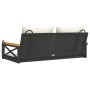 Banco columpio con cojines ratán sintético negro 109x62x40 cm en Bancos de jardín | Comprar online en Foru.es