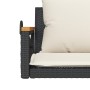 Banco columpio con cojines ratán sintético negro 109x62x40 cm en Bancos de jardín | Comprar online en Foru.es
