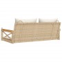 Banco columpio con cojines ratán sintético beige 109x62x40 cm en Bancos de jardín | Comprar online en Foru.es
