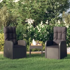Sillas reclinables de jardín y cojines 2 uds ratán PE negro de vidaXL, Sillas de jardín - Ref: Foro24-46065, Precio: 301,51 €...