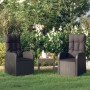 Sillas reclinables de jardín y cojines 2 uds ratán PE negro de vidaXL, Sillas de jardín - Ref: Foro24-46065, Precio: 339,55 €...