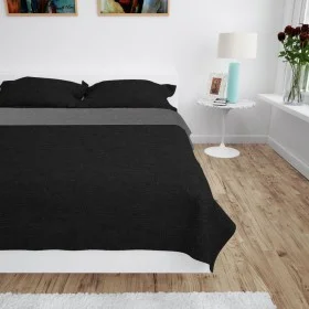 Cubrecama acolchado doble cara 170x210 cm gris y negro de vidaXL, Colchas y edredones - Ref: Foro24-132965, Precio: 24,20 €, ...