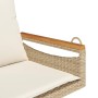 Banco columpio con cojines ratán sintético beige 63x62x40 cm en Bancos de jardín | Comprar online en Foru.es