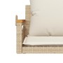 Banco columpio con cojines ratán sintético beige 63x62x40 cm en Bancos de jardín | Comprar online en Foru.es