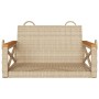 Banco columpio de ratán sintético beige 63x62x40 cm en Bancos de jardín | Comprar online en Foru.es