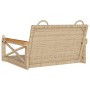 Banco columpio de ratán sintético beige 63x62x40 cm en Bancos de jardín | Comprar online en Foru.es