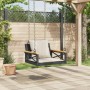Banco columpio con cojines ratán sintético negro 63x62x40 cm en Bancos de jardín | Comprar online en Foru.es