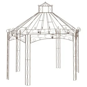 Pérgola de jardín marrón antiguo 400x258x378 cm hierro de vidaXL, Carpas y cenadores - Ref: Foro24-314000, Precio: 891,47 €, ...
