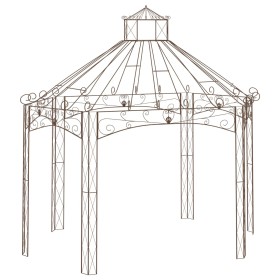 Pérgola de jardín marrón antiguo 400x258x378 cm hierro de vidaXL, Carpas y cenadores - Ref: Foro24-314000, Precio: 776,59 €, ...