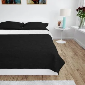 Cubrecama acolchado doble cara 170x210 cm blanco y negro de vidaXL, Colchas y edredones - Ref: Foro24-132968, Precio: 20,40 €...