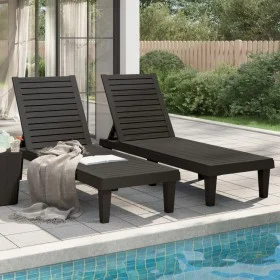 Tumbonas de polipropileno negro 2 unidades 155x58x83 cm de vidaXL, Tumbonas - Ref: Foro24-364148, Precio: 307,63 €, Descuento: %