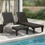 Tumbonas de polipropileno negro 2 unidades 155x58x83 cm de vidaXL, Tumbonas - Ref: Foro24-364148, Precio: 307,63 €, Descuento: %