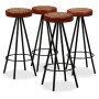 Taburetes de barra de cocina 4 unidades cuero auténtico de vidaXL, Taburetes de cocina - Ref: Foro24-245448, Precio: 282,47 €...
