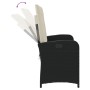 Sillón reclinable de jardín con cojines ratán sintético negro en Bancos de jardín | Comprar online en Foru.es