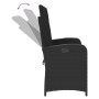 Sillón reclinable de jardín con cojines ratán sintético negro en Bancos de jardín | Comprar online en Foru.es