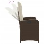 Sillón reclinable de jardín con cojines ratán sintético marrón en Bancos de jardín | Comprar online en Foru.es