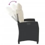 Sillón reclinable de jardín con cojines ratán sintético negro en Bancos de jardín | Comprar online en Foru.es
