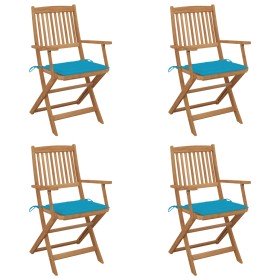 Sillas de jardín plegables 4 uds y cojines madera maciza acacia en Sillas de jardín | Comprar online en Foru.es
