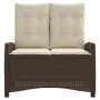 Sillón reclinable de jardín con cojines ratán sintético marrón en Bancos de jardín | Comprar online en Foru.es