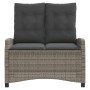 Sillón reclinable de jardín con cojines ratán sintético gris en Bancos de jardín | Comprar online en Foru.es