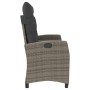 Sillón reclinable de jardín con cojines ratán sintético gris en Bancos de jardín | Comprar online en Foru.es