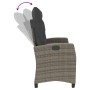 Sillón reclinable de jardín con cojines ratán sintético gris en Bancos de jardín | Comprar online en Foru.es