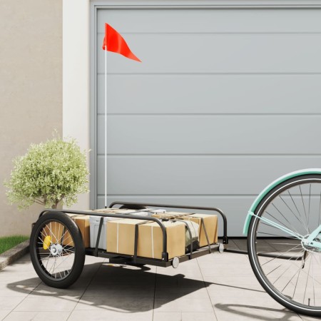Remolque para bicicletas hierro negro 135x70x37 cm de vidaXL, Remolques para bicicletas - Ref: Foro24-94203, Precio: 86,94 €,...