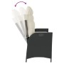 Sillón reclinable de jardín con cojines ratán sintético negro en Bancos de jardín | Comprar online en Foru.es