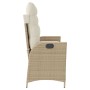 Sillón reclinable de jardín con cojines ratán sintético beige en Bancos de jardín | Comprar online en Foru.es