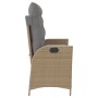 Sillón reclinable de jardín con cojines ratán sintético beige en Bancos de jardín | Comprar online en Foru.es