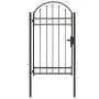 Gartentor mit Oberbogen 100x175 cm aus schwarzem Stahl von vidaXL, Gartentore - Ref: Foro24-143087, Preis: 241,07 €, Rabatt: %
