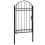 Gartentor mit Oberbogen 100x175 cm aus schwarzem Stahl von vidaXL, Gartentore - Ref: Foro24-143087, Preis: 241,07 €, Rabatt: %