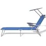 Tumbona con toldo de acero acero azul de vidaXL, Tumbonas - Ref: Foro24-42931, Precio: 112,06 €, Descuento: %