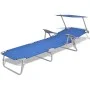 Tumbona con toldo de acero acero azul de vidaXL, Tumbonas - Ref: Foro24-42931, Precio: 112,06 €, Descuento: %