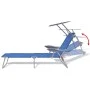 Tumbona con toldo de acero acero azul de vidaXL, Tumbonas - Ref: Foro24-42931, Precio: 112,06 €, Descuento: %