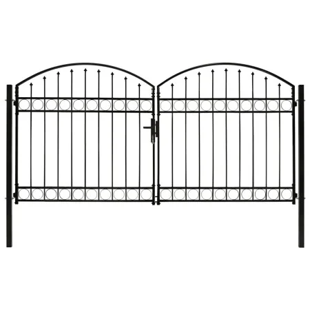 Doppeltor-Gartentor mit Bogen 300x150 cm, schwarz aus Stahl. von vidaXL, Gartentore - Ref: Foro24-143090, Preis: 358,99 €, Ra...