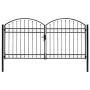 Cancela de valla doble puerta con arco 300x150 cm acero negro de vidaXL, Puertas de jardín - Ref: Foro24-143090, Precio: 358,...