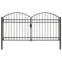 Doppeltor-Gartentor mit Bogen 300x150 cm, schwarz aus Stahl. von vidaXL, Gartentore - Ref: Foro24-143090, Preis: 358,99 €, Ra...