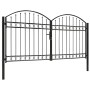 Cancela de valla doble puerta con arco 300x150 cm acero negro de vidaXL, Puertas de jardín - Ref: Foro24-143090, Precio: 358,...