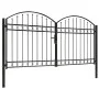 Doppeltor-Gartentor mit Bogen 300x150 cm, schwarz aus Stahl. von vidaXL, Gartentore - Ref: Foro24-143090, Preis: 358,99 €, Ra...